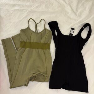 Fashion nova Women's Olive and Black Bodysuit Set